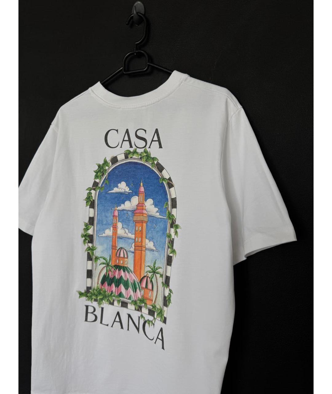 CASABLANCA Белая хлопковая футболка, фото 3
