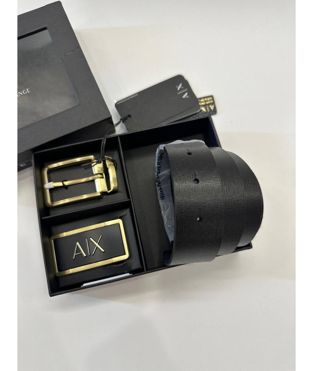 ARMANI EXCHANGE Черный кожаный ремень, фото 7