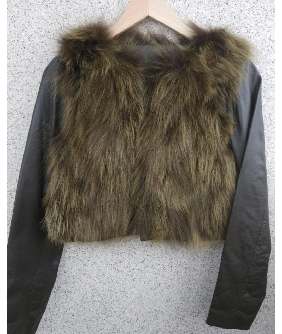 MICHAEL KORS Хаки кожаная куртка, фото 9