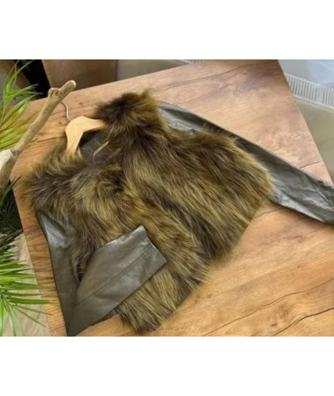 MICHAEL KORS Хаки кожаная куртка, фото 8