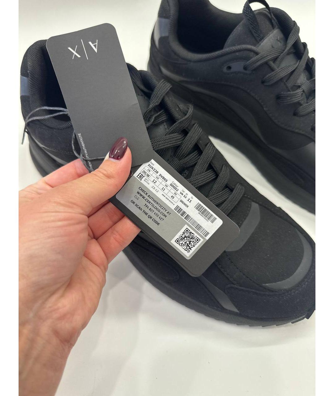 ARMANI EXCHANGE Черные низкие кроссовки / кеды, фото 6