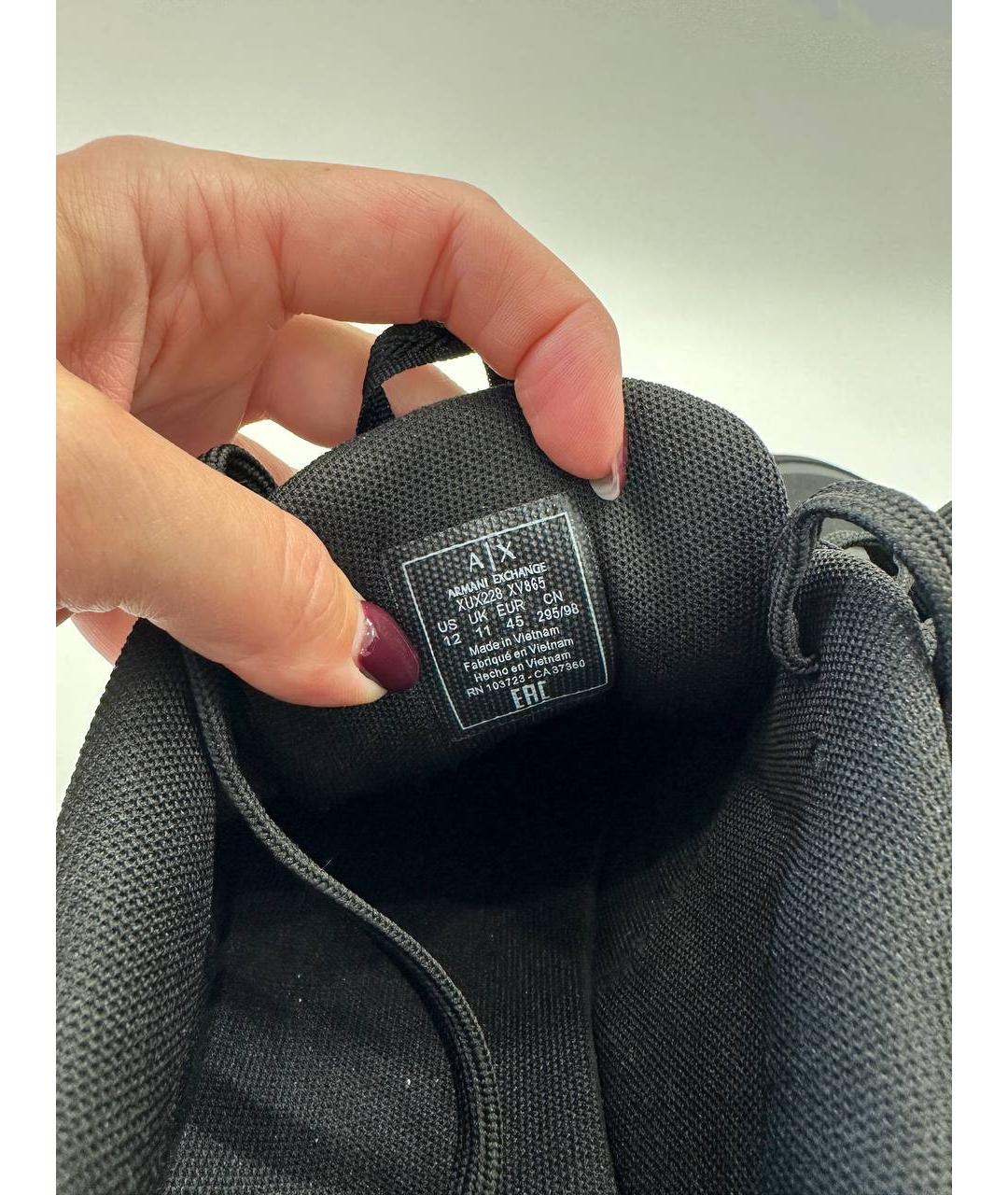 ARMANI EXCHANGE Черные низкие кроссовки / кеды, фото 7