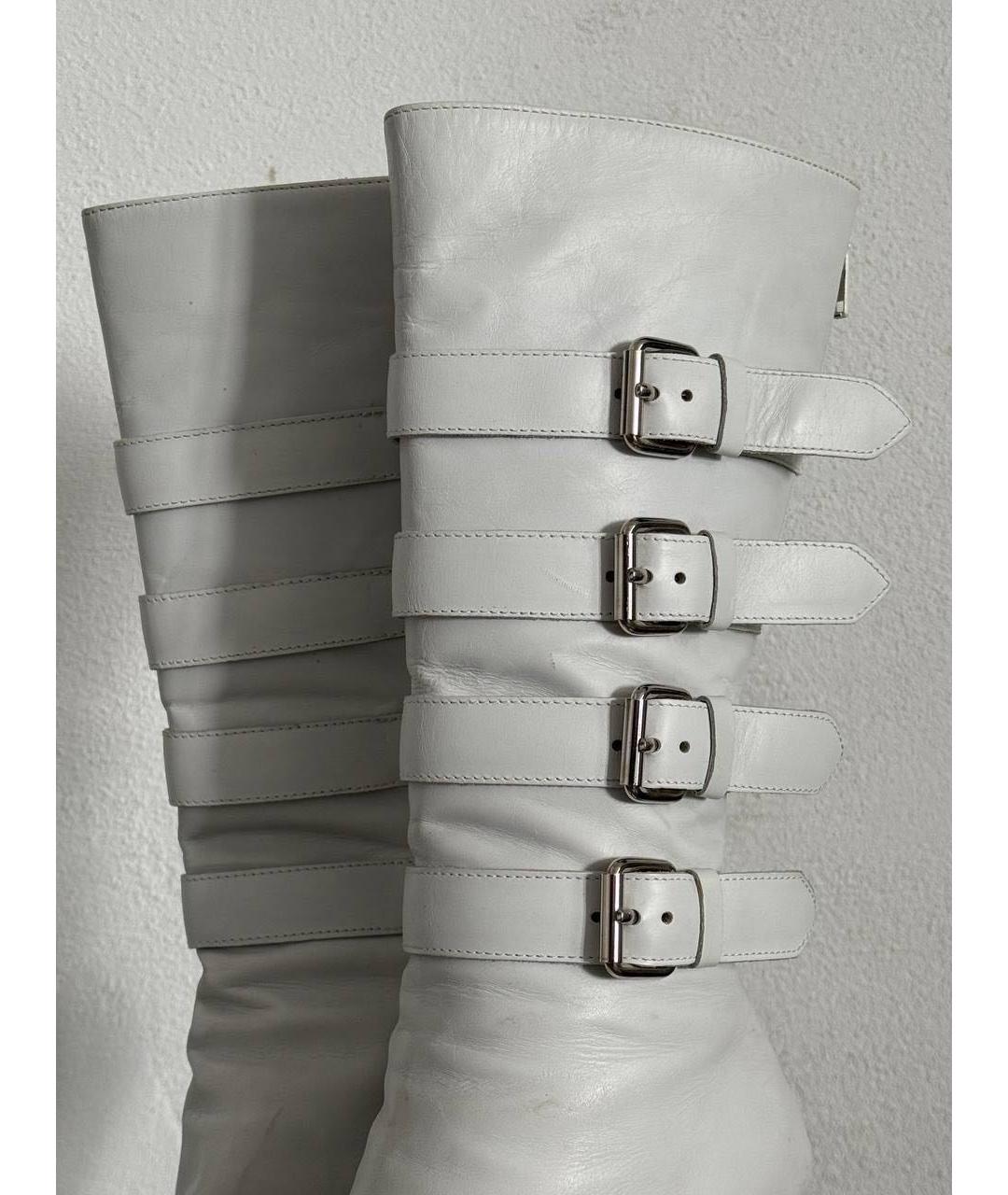 HELMUT LANG Белые кожаные полусапоги, фото 5
