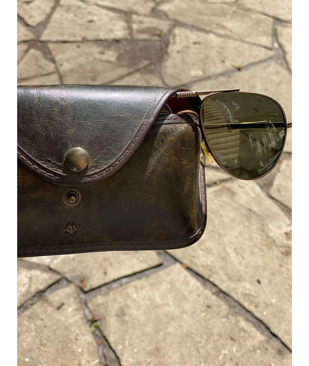 BELSTAFF Хаки металлические солнцезащитные очки, фото 3