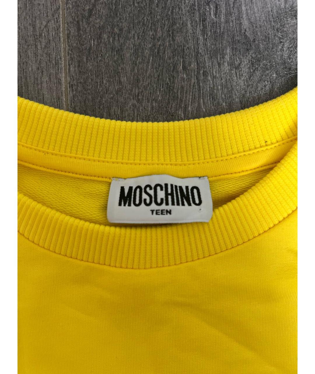 MOSCHINO Желтый хлопковый детская футболка / топ, фото 3