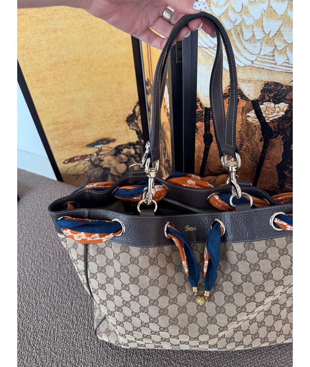 GUCCI Бежевая сумка тоут, фото 3