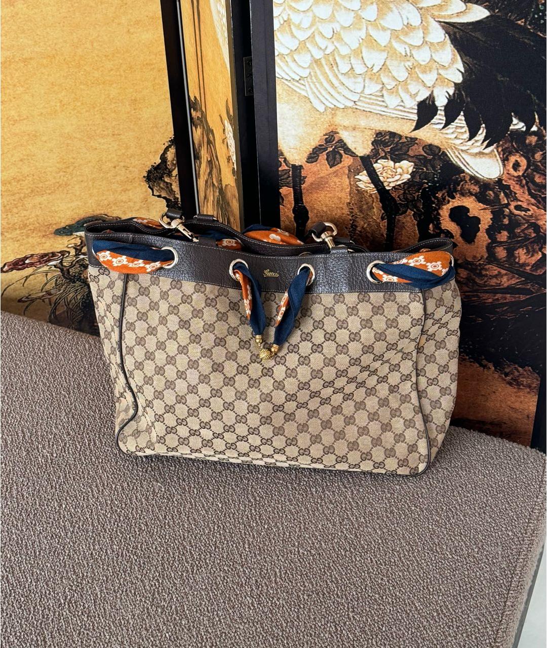 GUCCI Бежевая сумка тоут, фото 9
