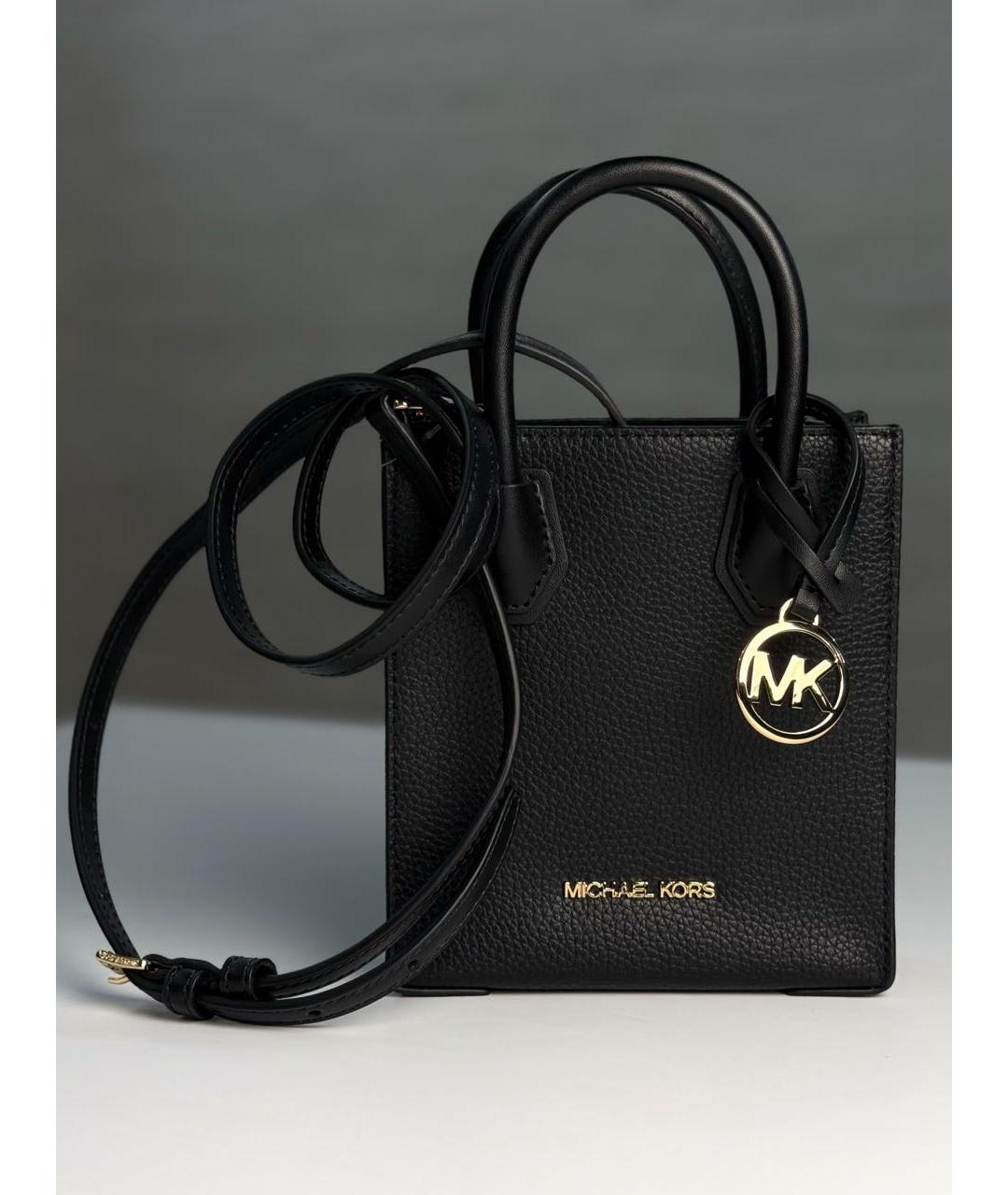 MICHAEL KORS Черная кожаная сумка с короткими ручками, фото 2