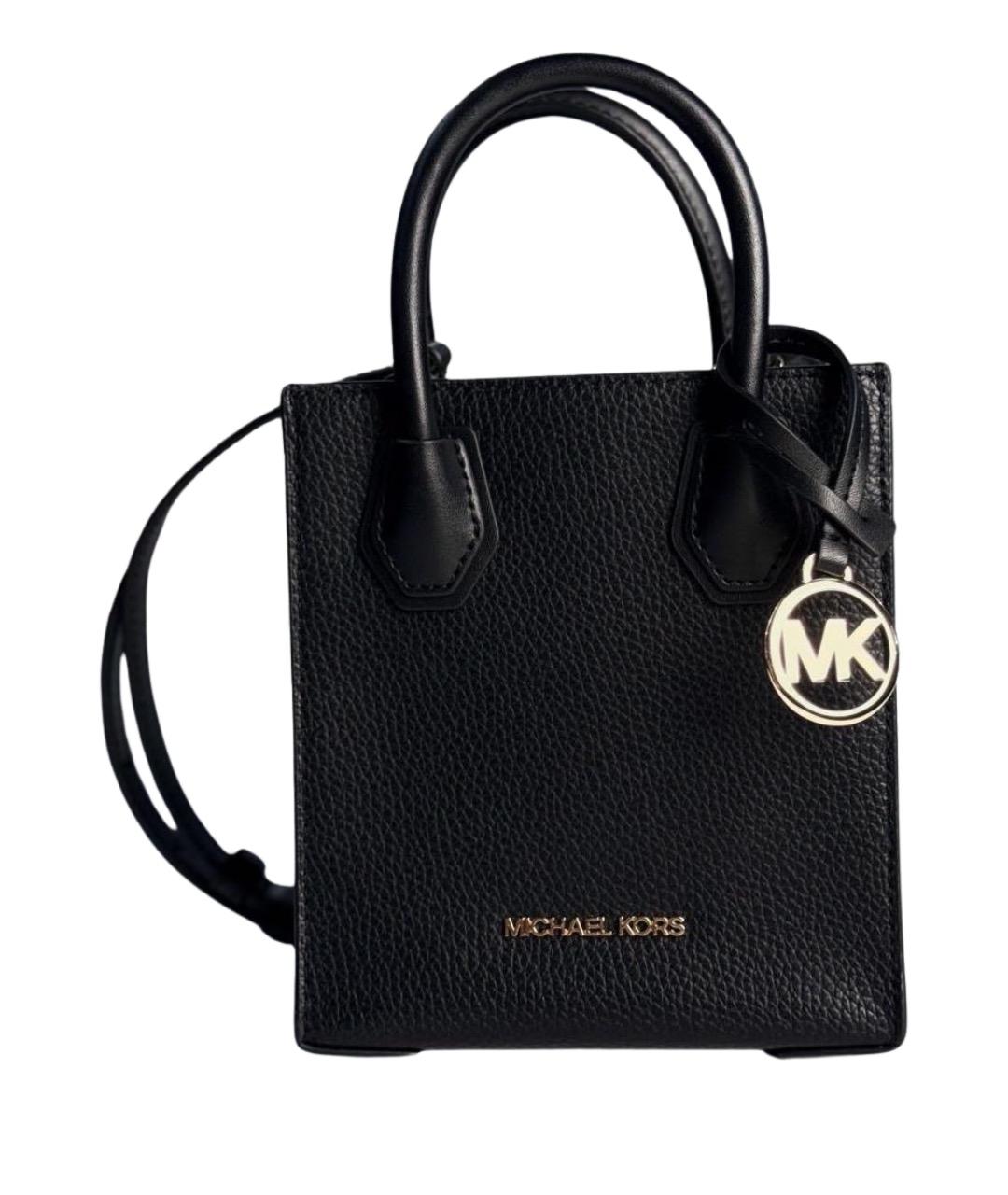 MICHAEL KORS Черная кожаная сумка с короткими ручками, фото 1
