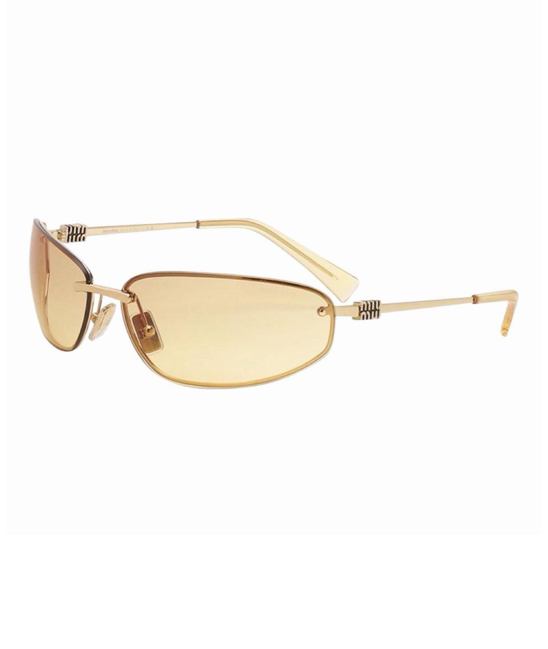 MIU MIU Желтые пластиковые солнцезащитные очки, фото 1