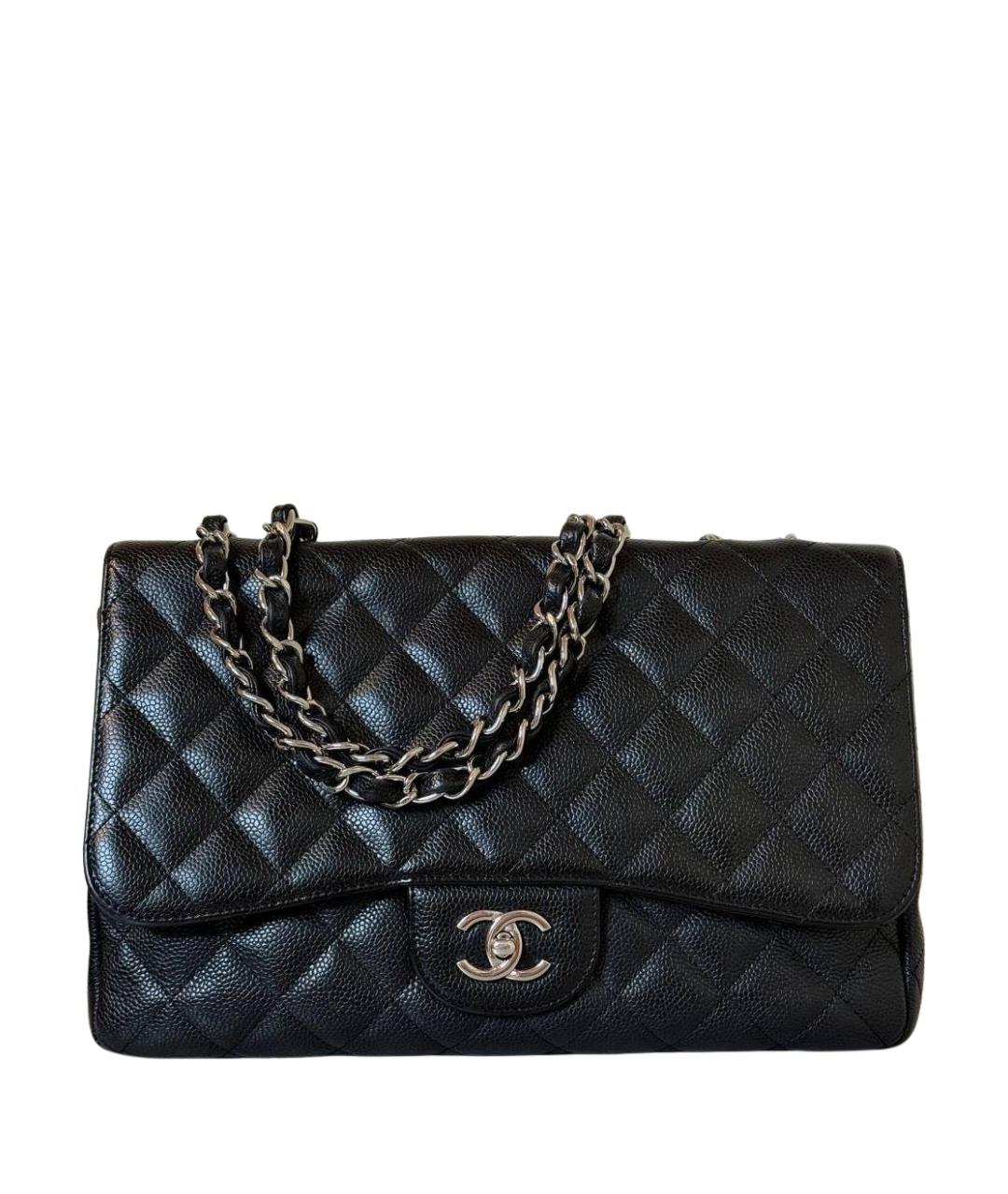 CHANEL Черная кожаная сумка с короткими ручками, фото 1