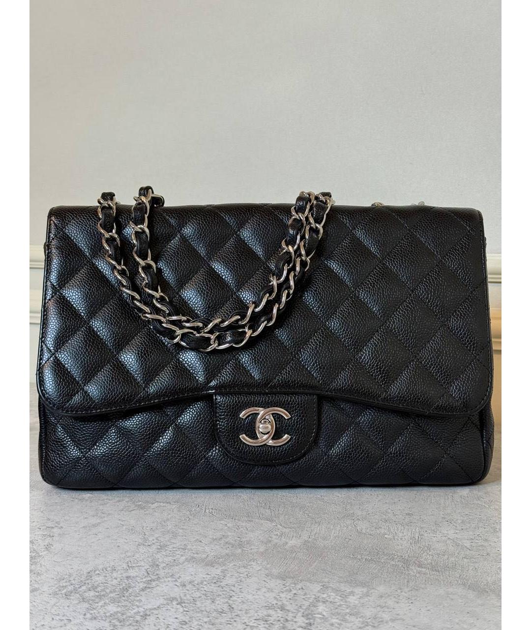 CHANEL Черная кожаная сумка с короткими ручками, фото 5