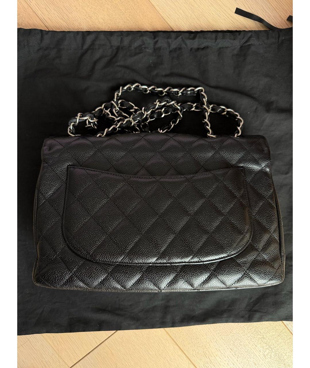 CHANEL Черная кожаная сумка с короткими ручками, фото 3