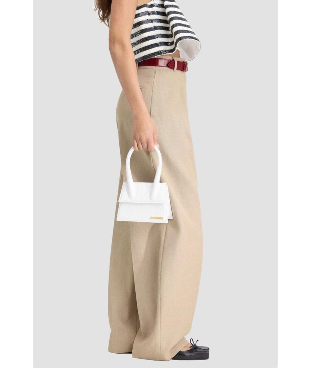 JACQUEMUS Белая кожаная сумка с короткими ручками, фото 4