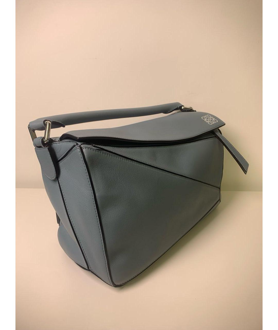 LOEWE Бирюзовая замшевая сумка через плечо, фото 4