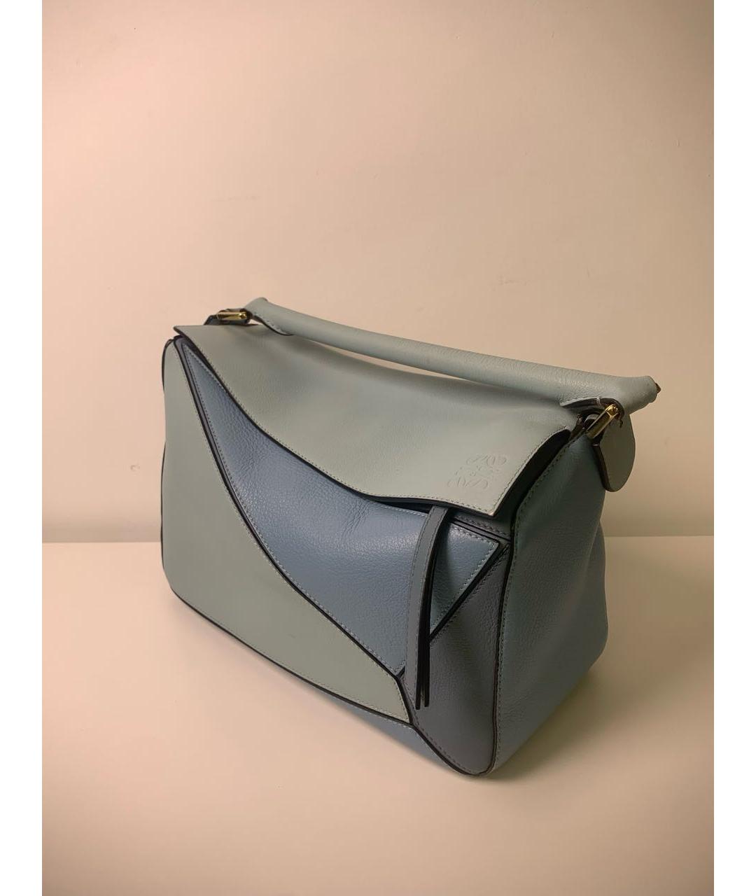 LOEWE Голубая замшевая сумка через плечо, фото 4
