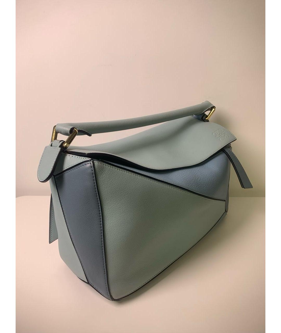 LOEWE Голубая замшевая сумка через плечо, фото 3