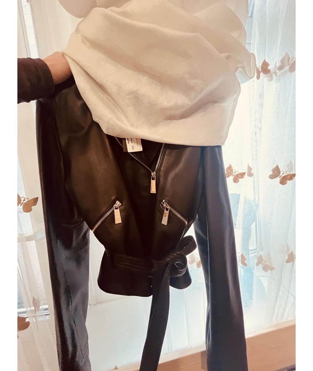 PINKO Черная кожаная куртка, фото 8