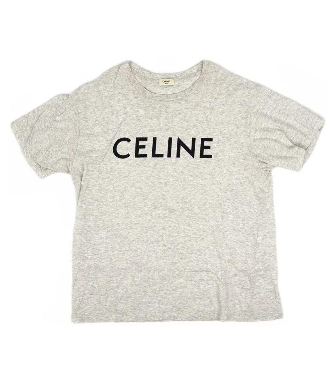 CELINE Серая хлопковая футболка, фото 2