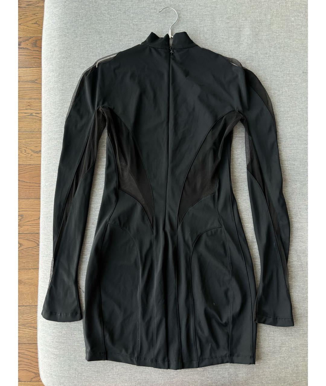 MUGLER Черное хлопко-эластановое вечернее платье, фото 2