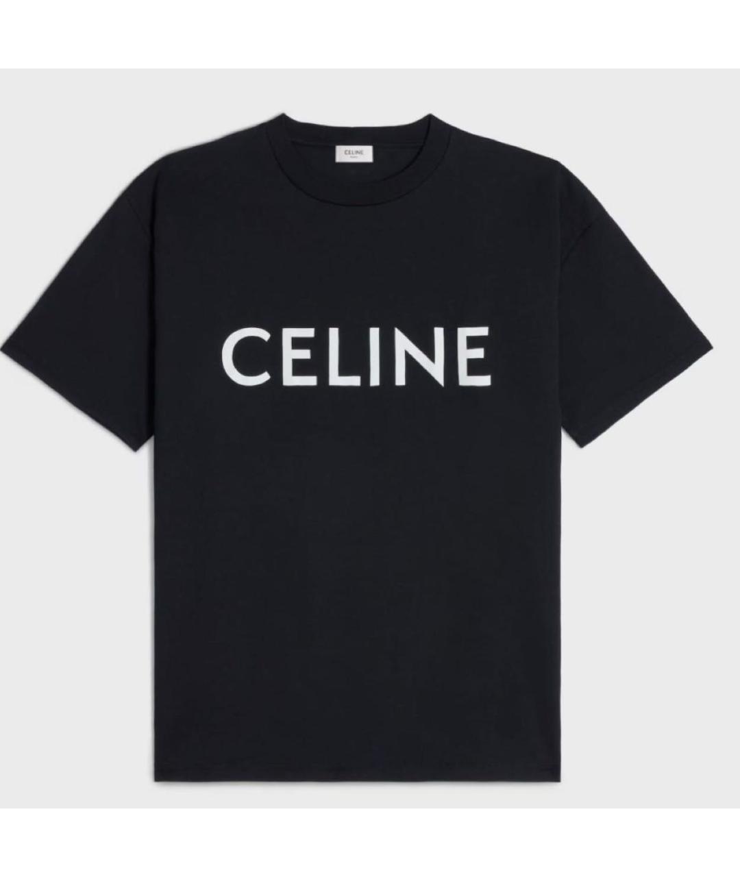 CELINE Черная хлопковая футболка, фото 8