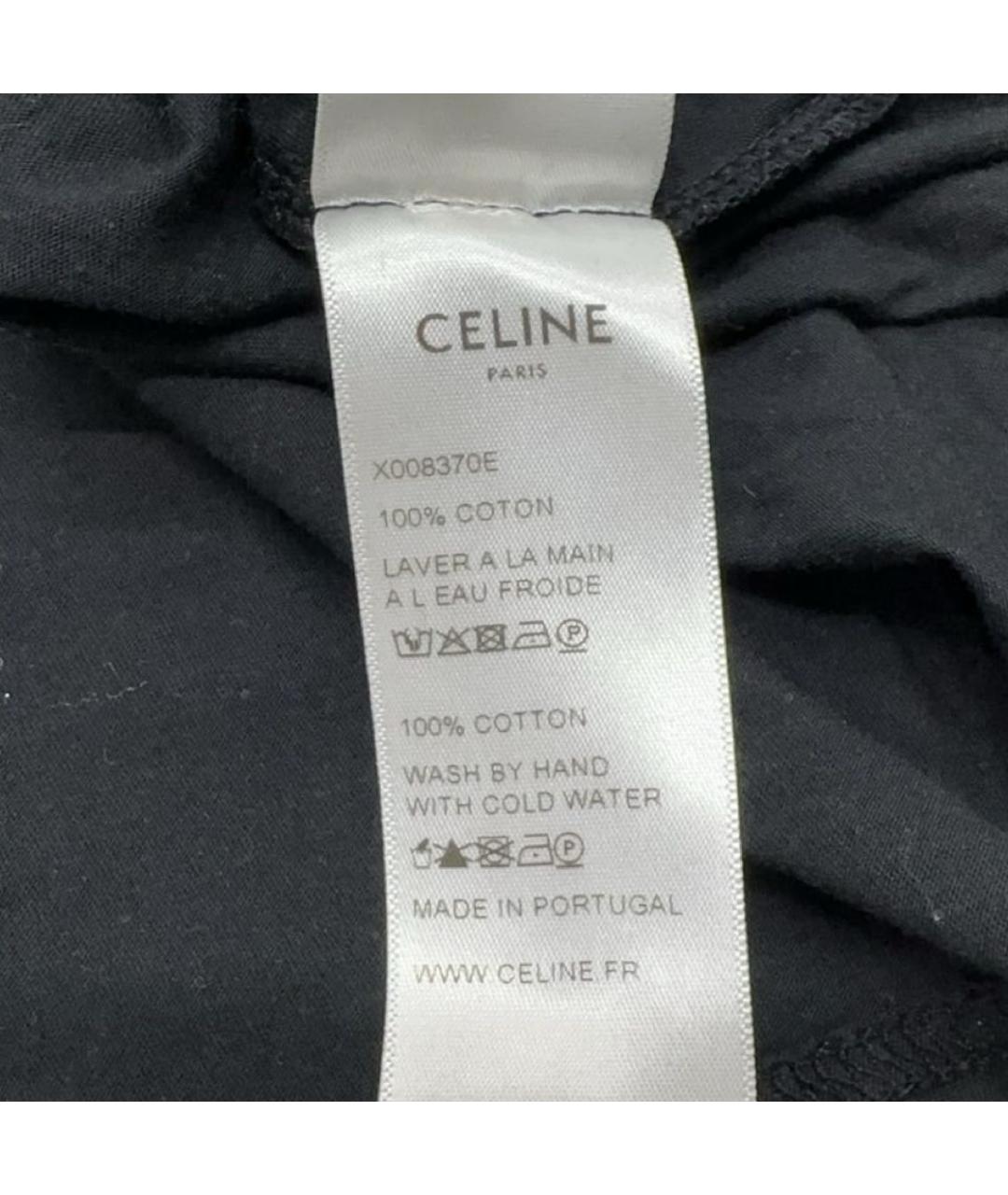 CELINE Черная хлопковая футболка, фото 6