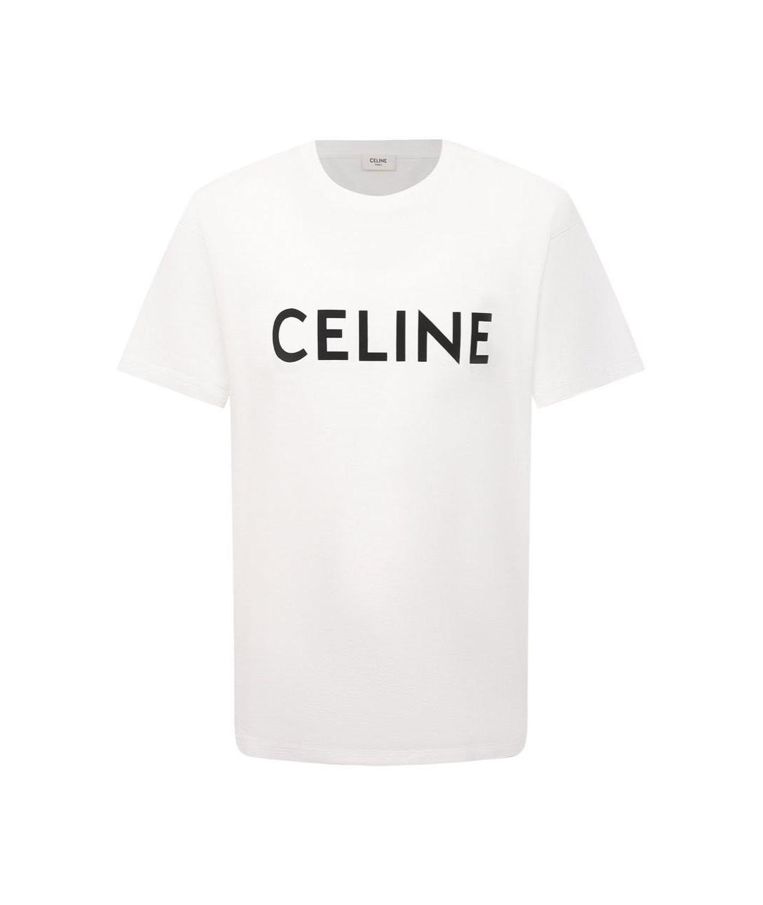 CELINE Белая хлопковая футболка, фото 1