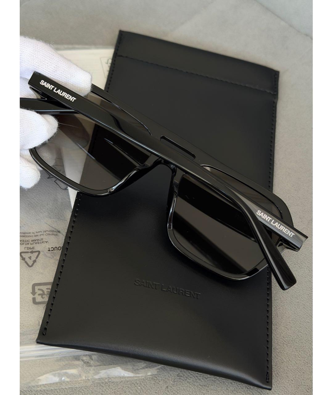 SAINT LAURENT Черные солнцезащитные очки, фото 8