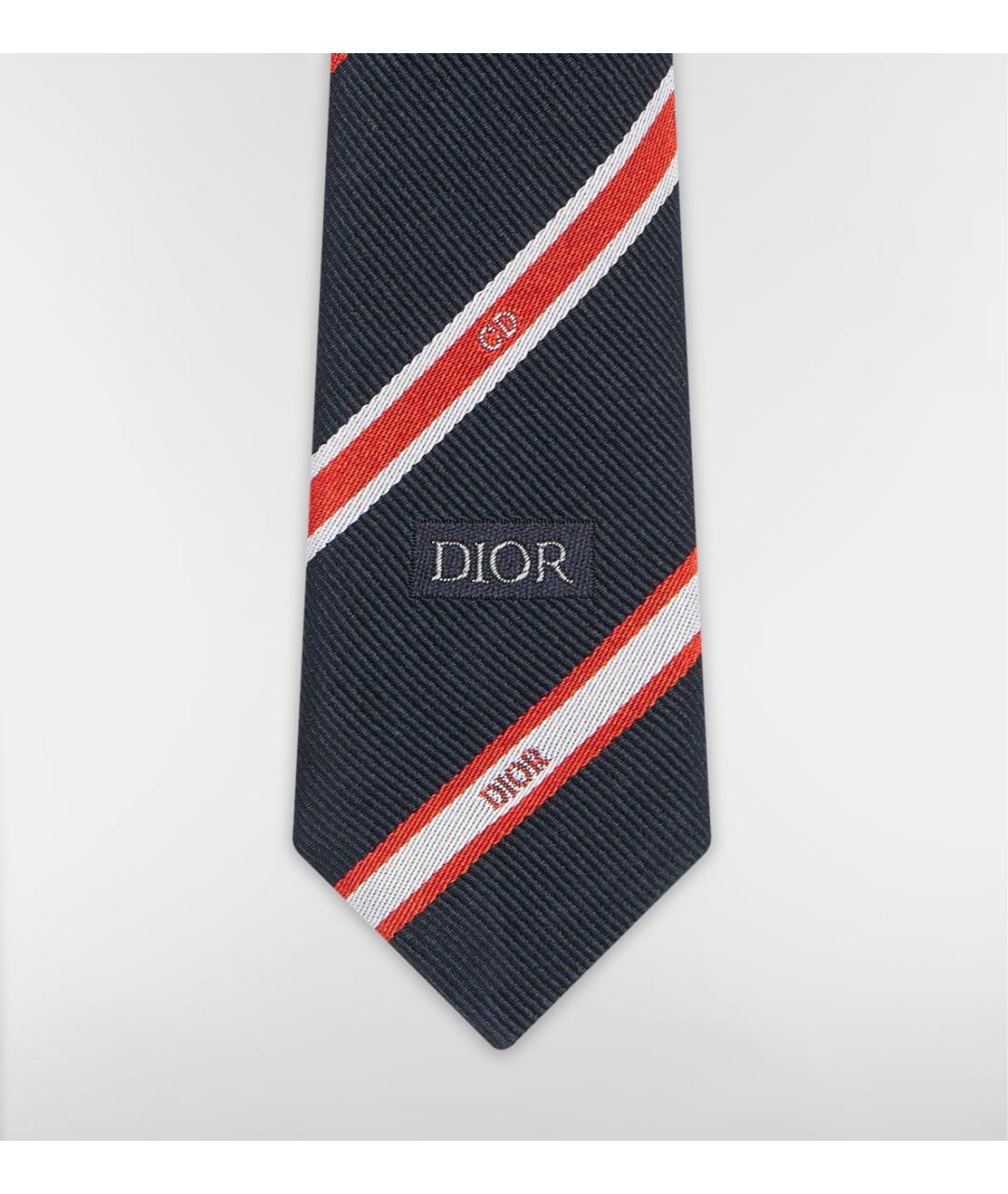 CHRISTIAN DIOR Темно-синий шелковый галстук, фото 4