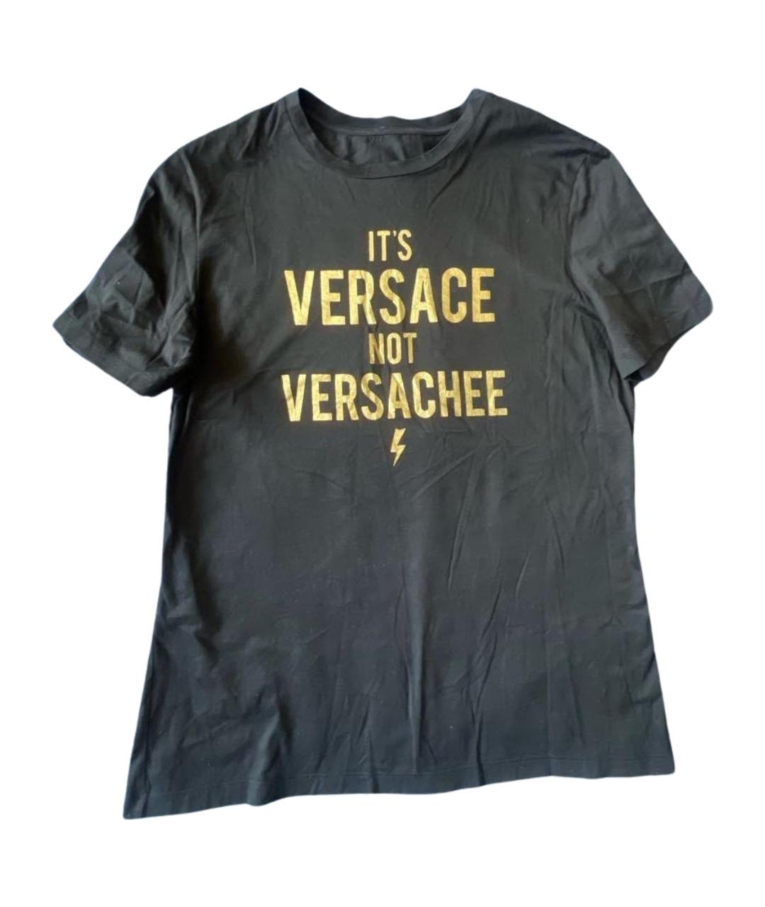 VERSACE Черная хлопковая футболка, фото 1