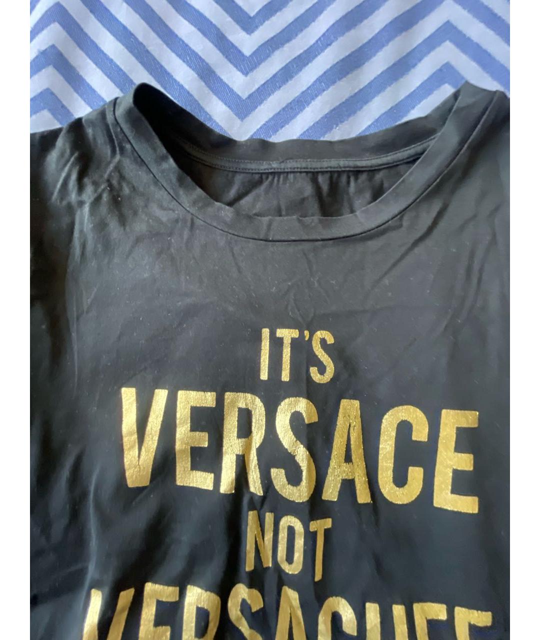 VERSACE Черная хлопковая футболка, фото 3