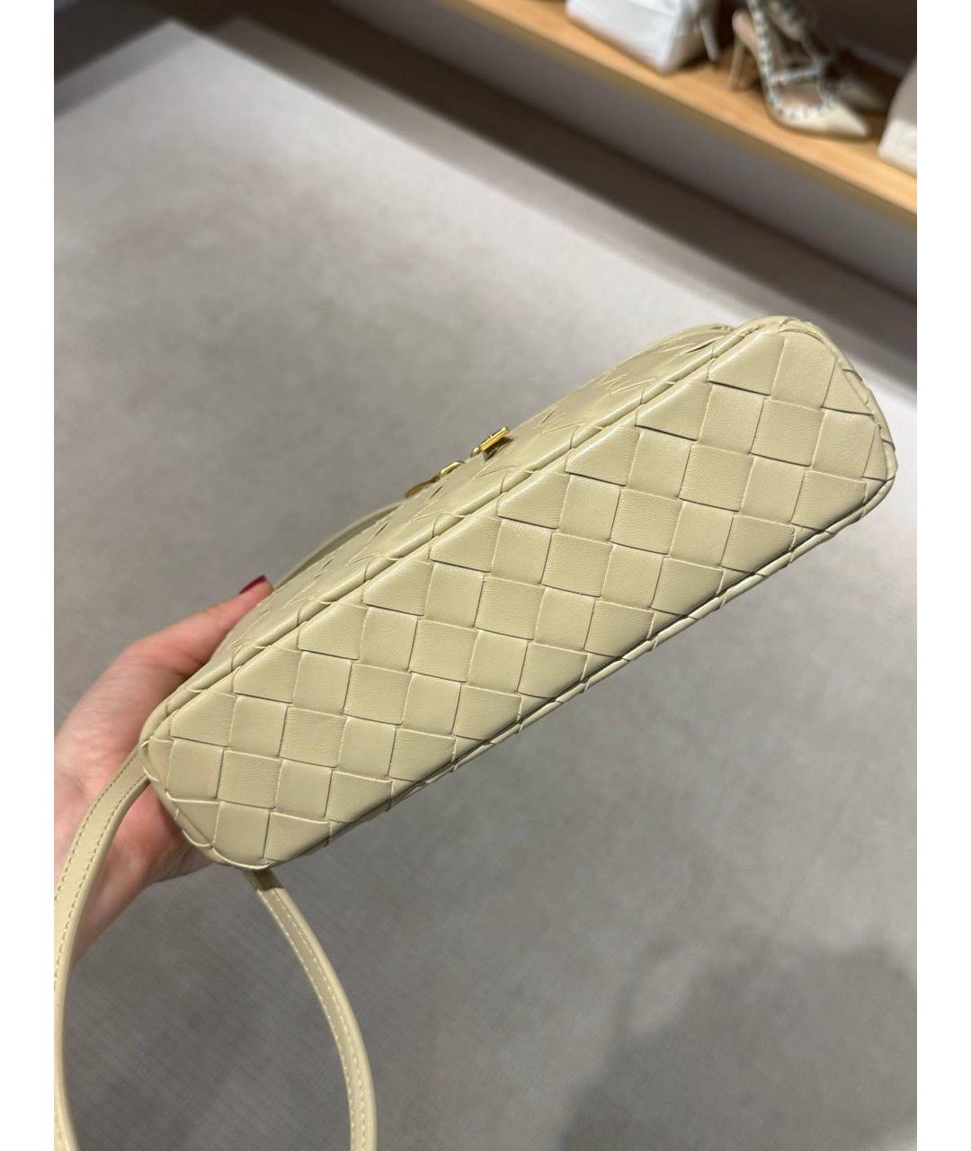 BOTTEGA VENETA Желтая кожаная сумка через плечо, фото 3