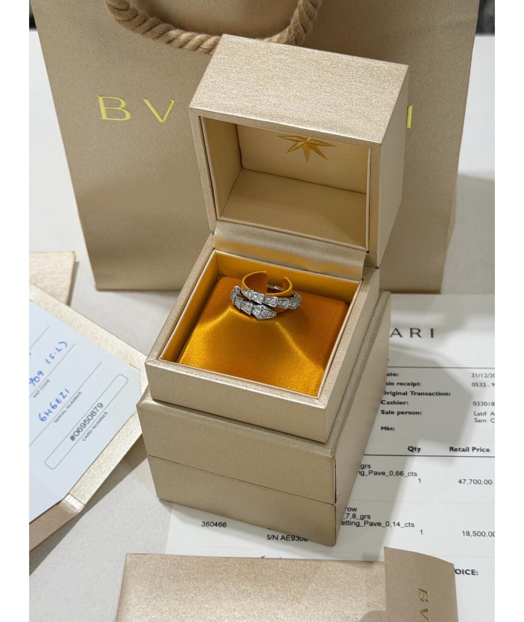 BVLGARI Серебряное кольцо из белого золота, фото 6