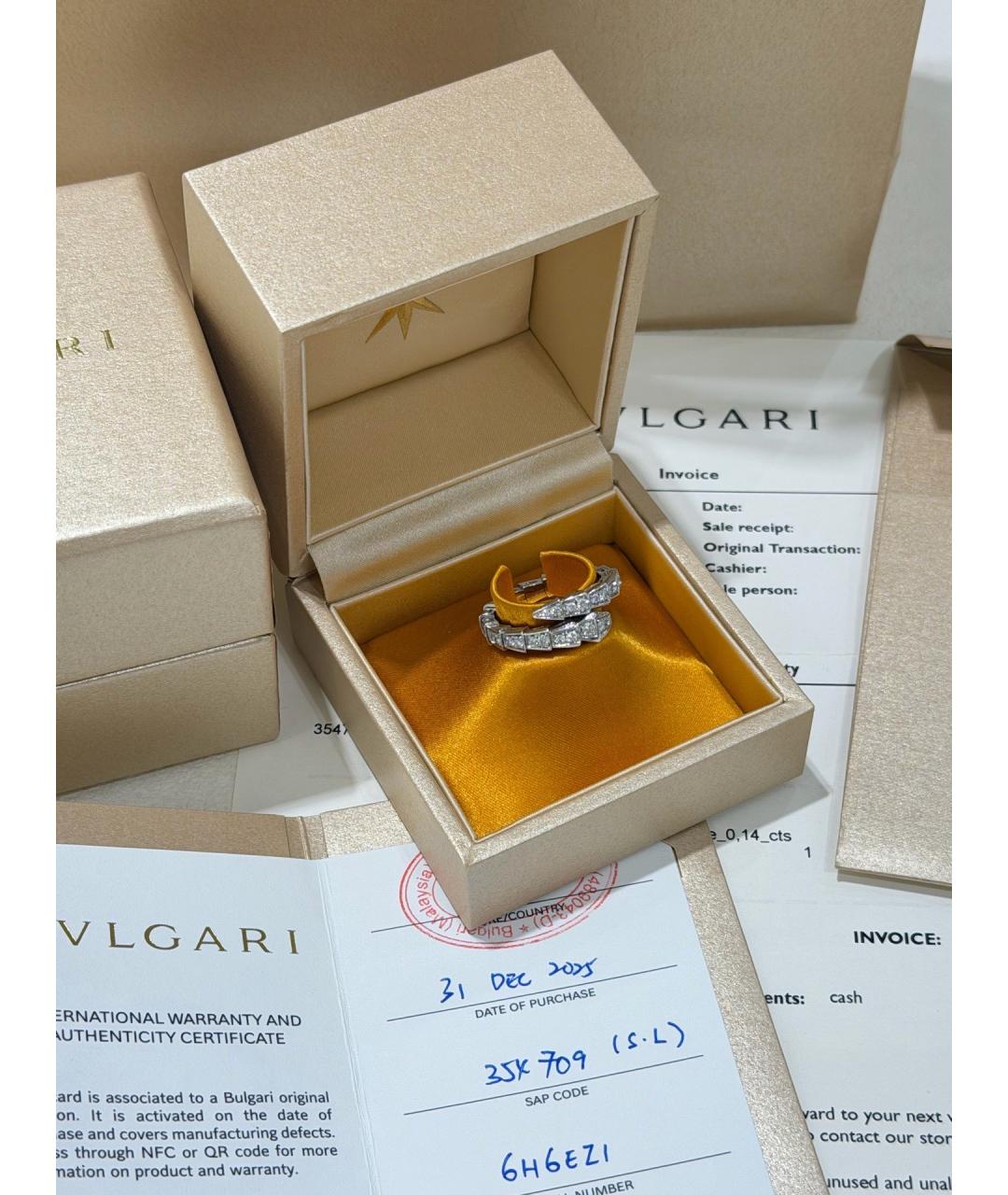 BVLGARI Серебряное кольцо из белого золота, фото 2