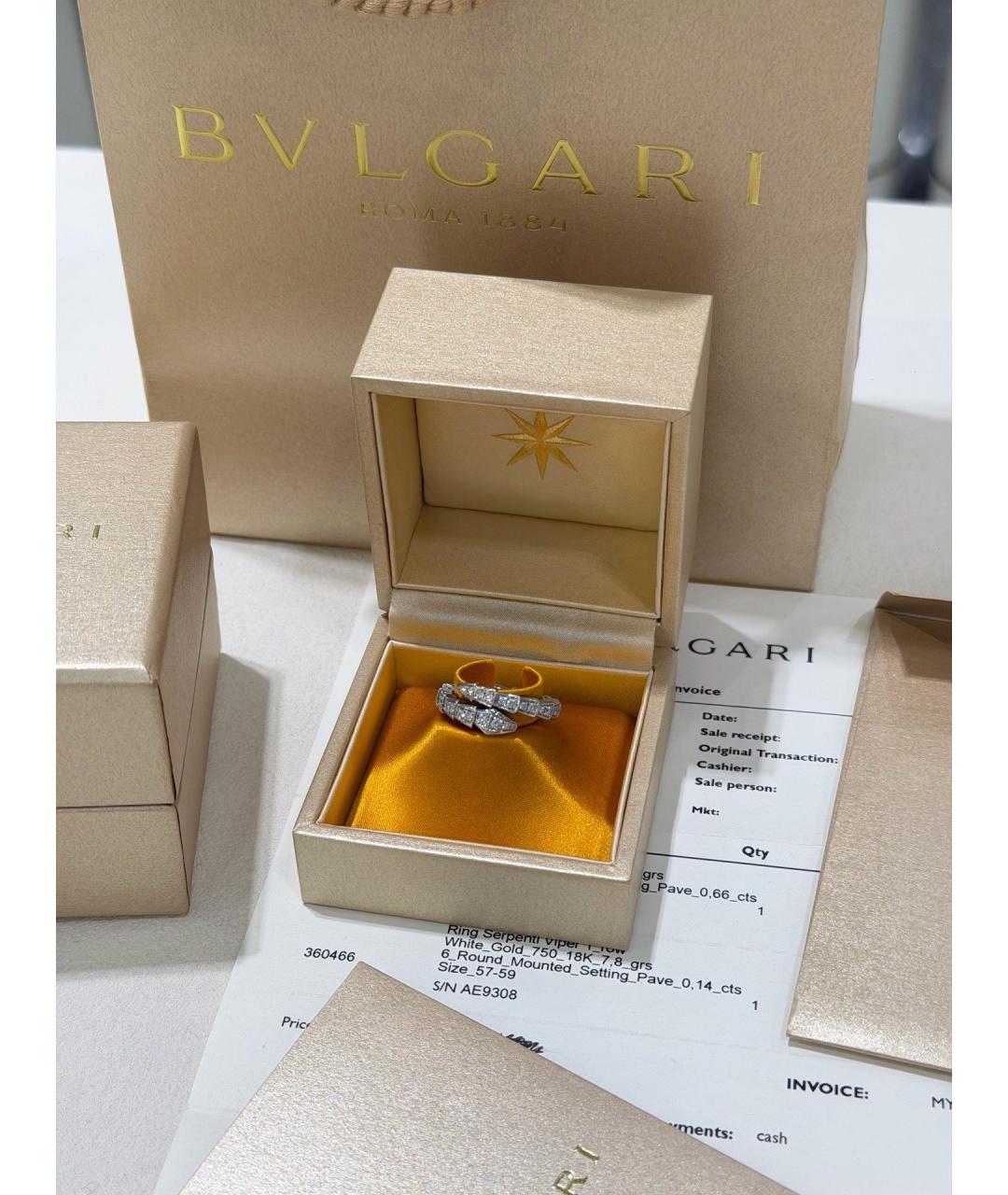 BVLGARI Серебряное кольцо из белого золота, фото 5