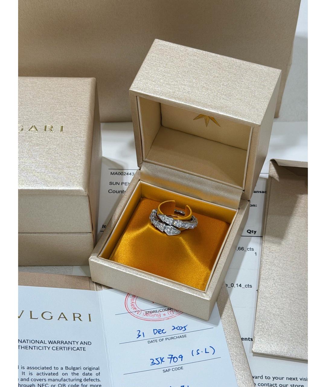 BVLGARI Серебряное кольцо из белого золота, фото 4