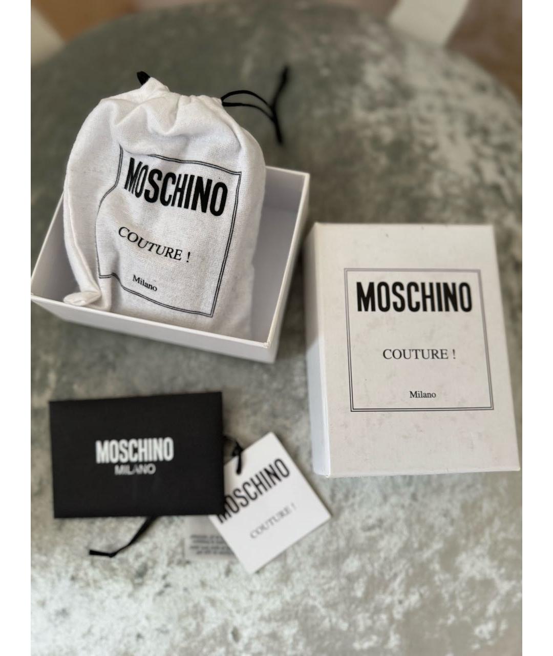 MOSCHINO Черный кожаный кошелек, фото 7