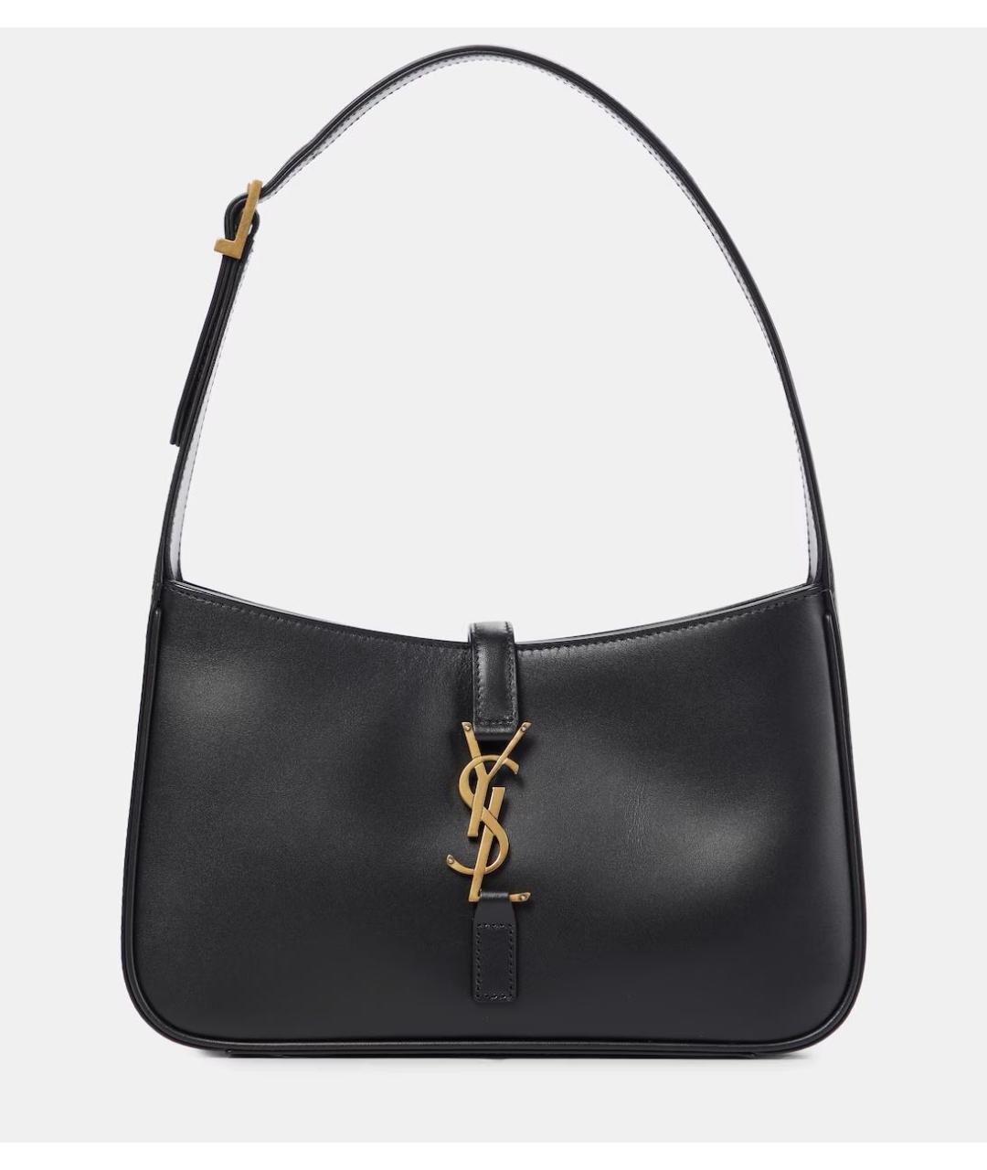 SAINT LAURENT Черная кожаная сумка с короткими ручками, фото 8