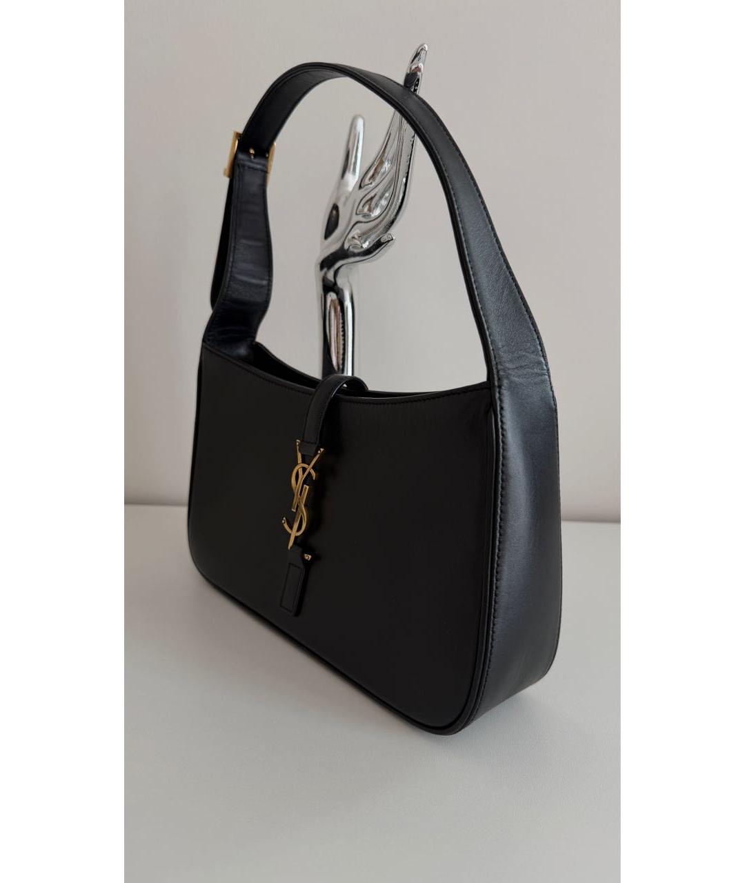 SAINT LAURENT Черная кожаная сумка с короткими ручками, фото 6