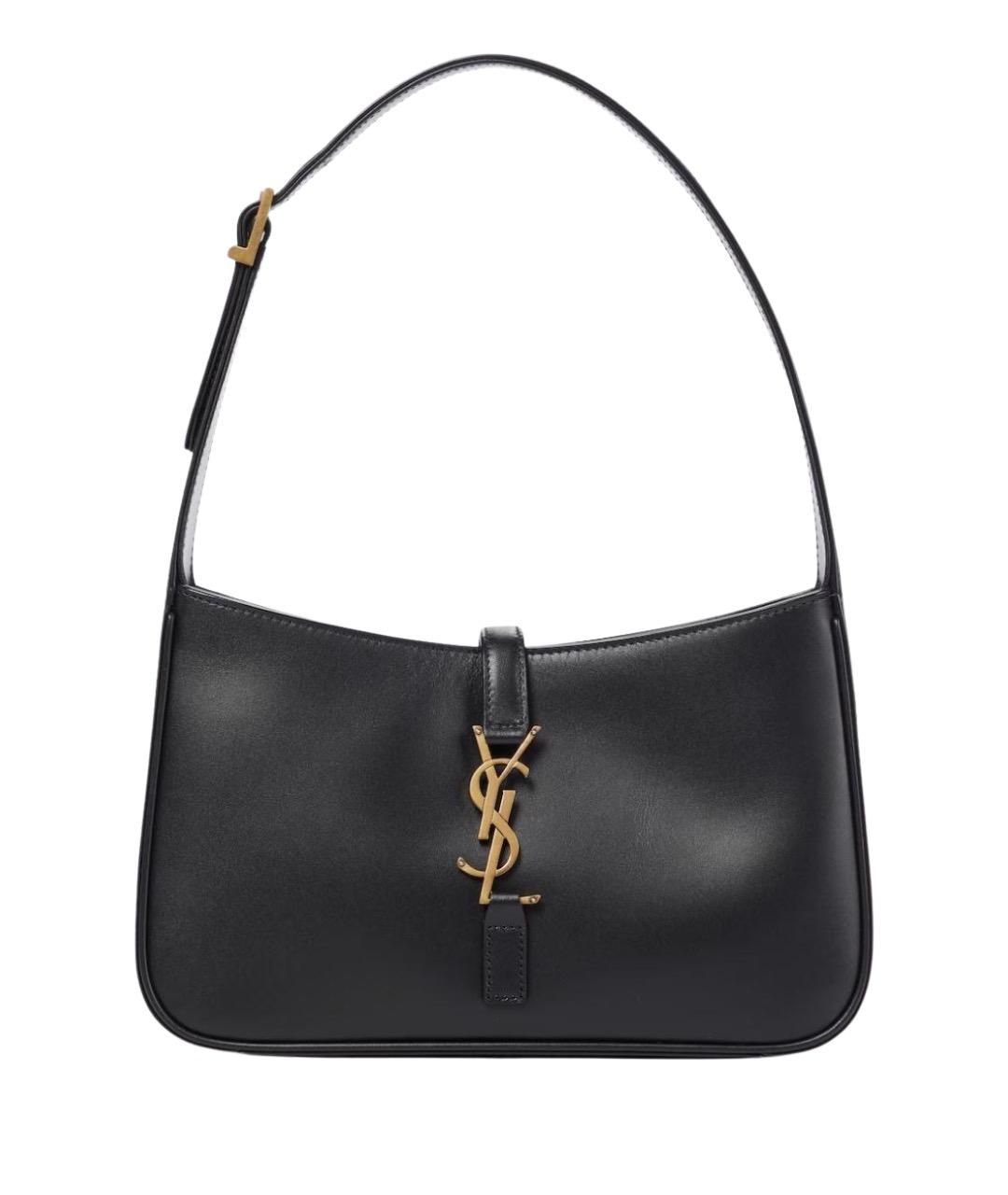 SAINT LAURENT Черная кожаная сумка с короткими ручками, фото 1
