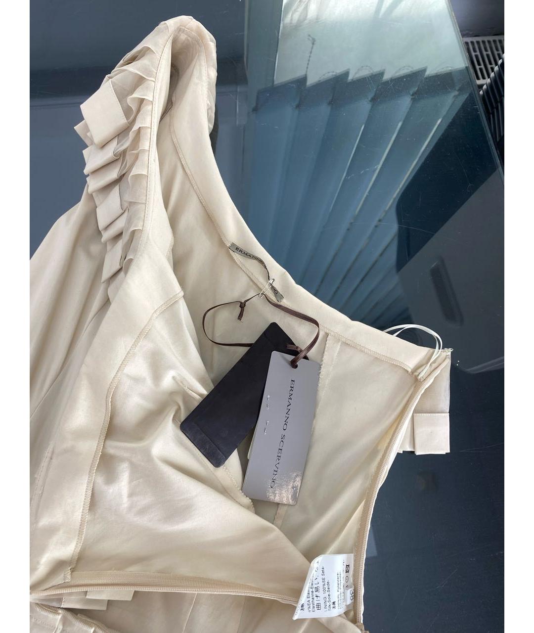 ERMANNO SCERVINO Бежевое хлопко-эластановое платье, фото 3