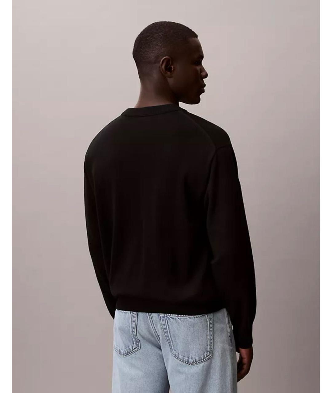 CALVIN KLEIN Черный хлопковый джемпер / свитер, фото 5