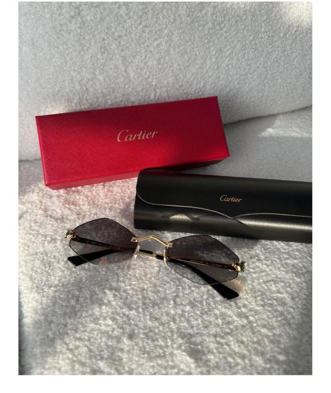CARTIER Серые металлические солнцезащитные очки, фото 4