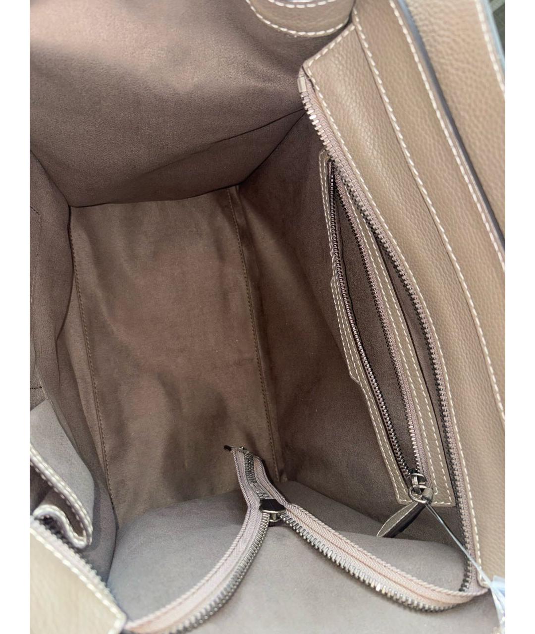 CELINE Серая кожаная сумка тоут, фото 4