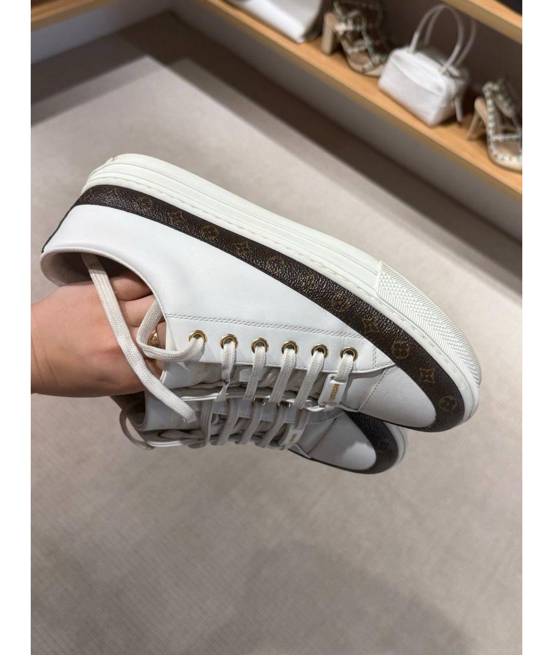 LOUIS VUITTON Белые кожаные кеды, фото 7