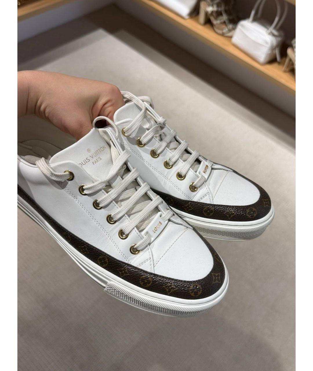 LOUIS VUITTON Белые кожаные кеды, фото 4