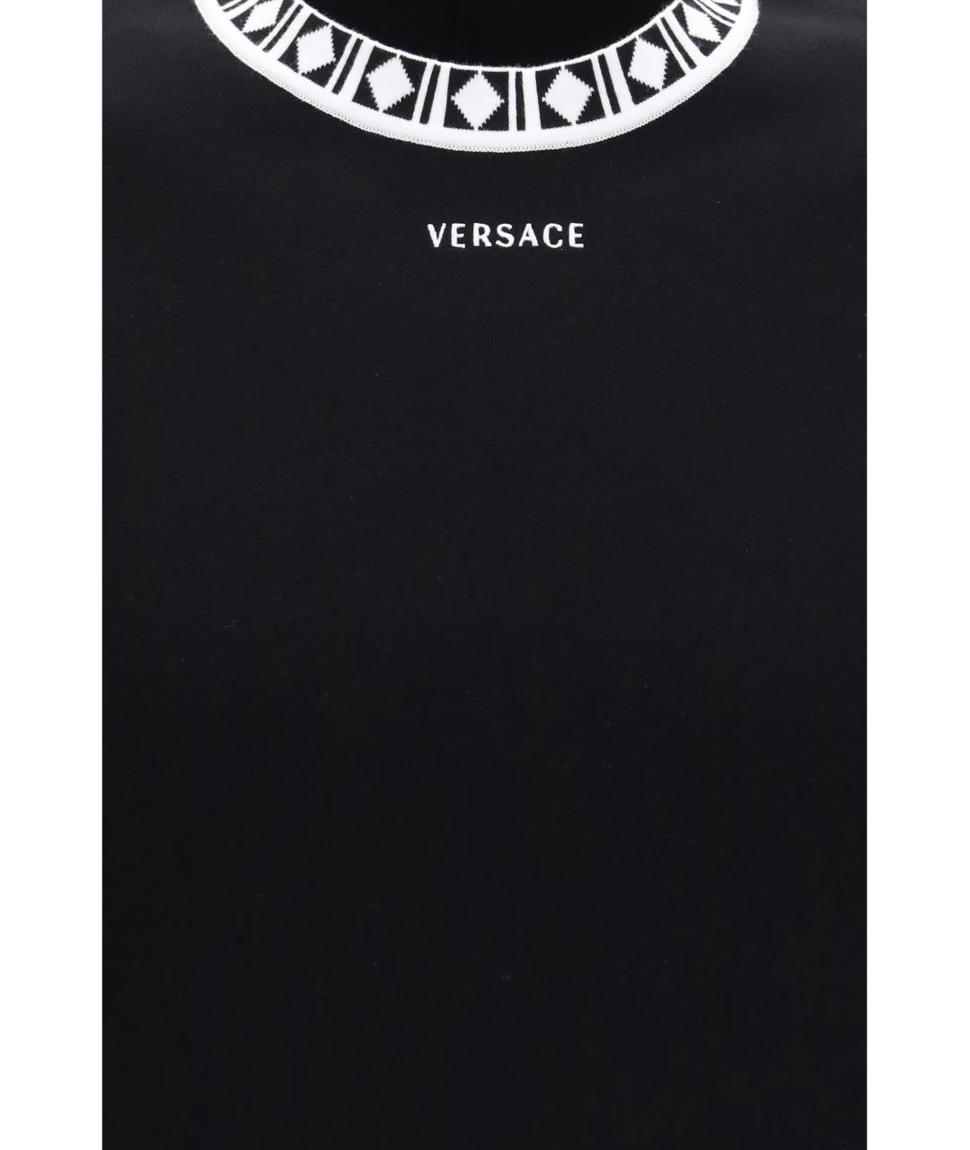VERSACE Черный хлопковый джемпер / свитер, фото 3