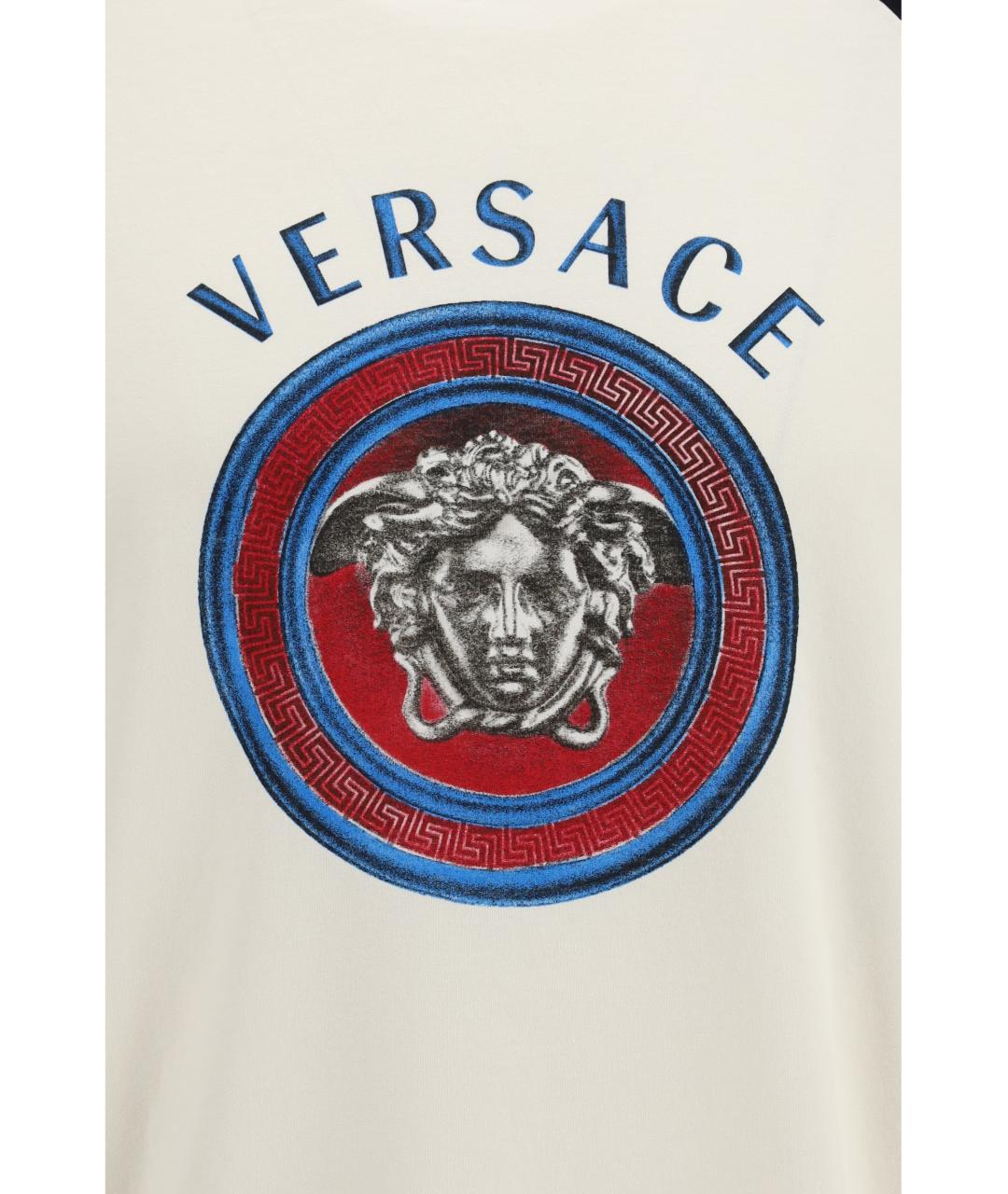 VERSACE Белая хлопковая футболка, фото 3