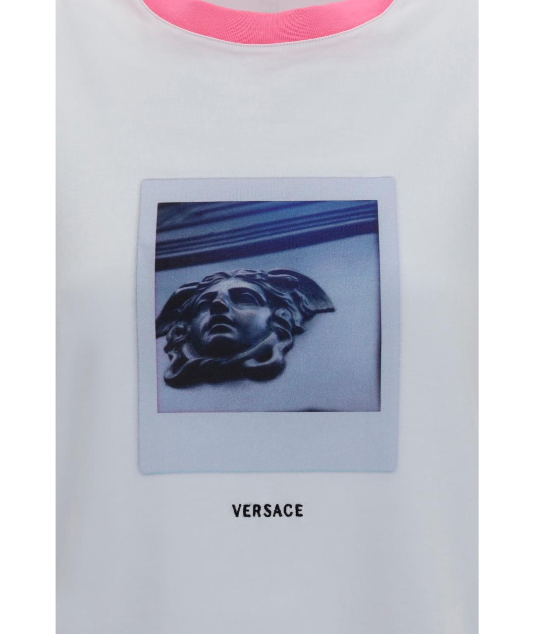 VERSACE Белая хлопковая футболка, фото 3