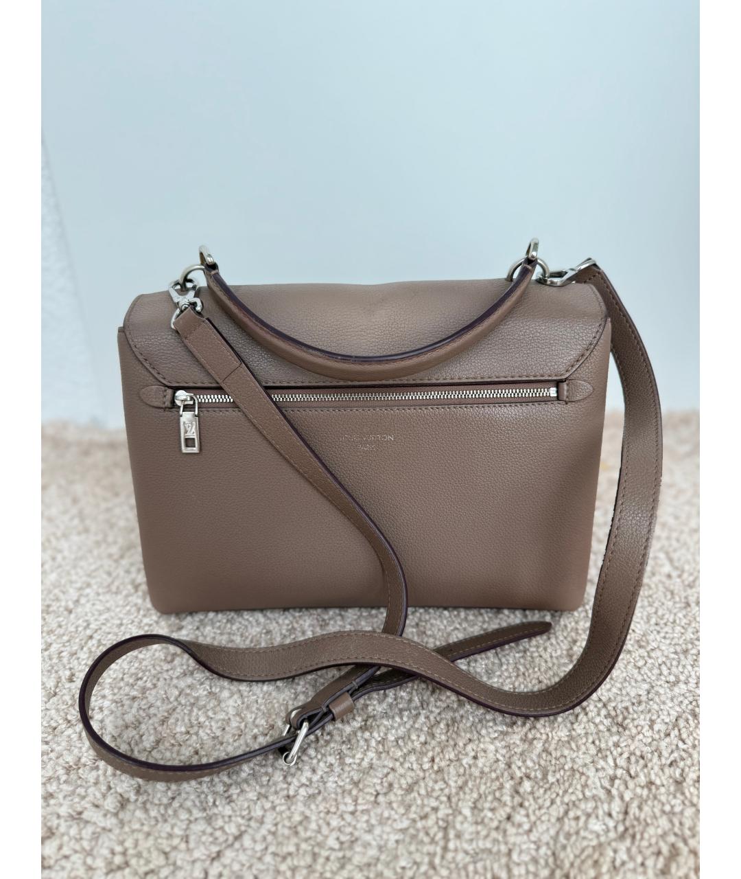LOUIS VUITTON Коричневая кожаная сумка с короткими ручками, фото 2